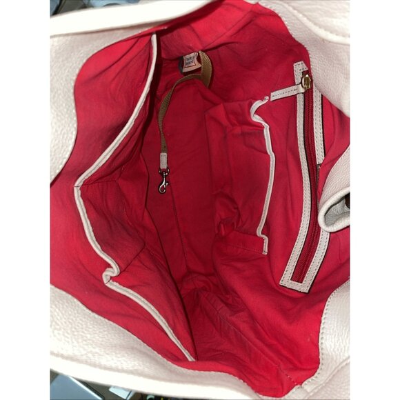 Dooney & Bourke Belvedere XL Ivory Pebbled Leather Hobo Shoulder Hand Bag Purse - Picture 9 of 16